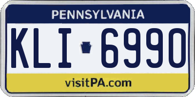 PA license plate KLI6990