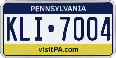 PA license plate KLI7004