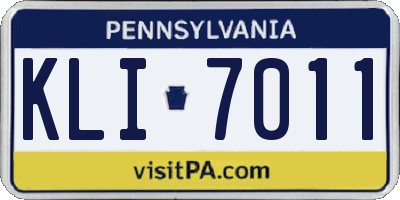 PA license plate KLI7011