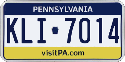 PA license plate KLI7014