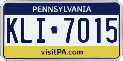 PA license plate KLI7015
