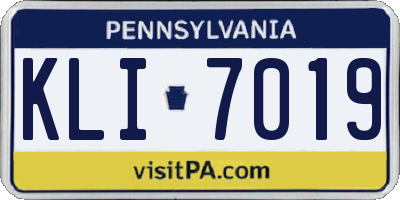 PA license plate KLI7019