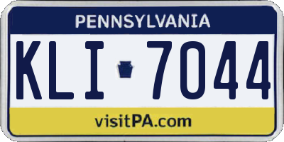 PA license plate KLI7044