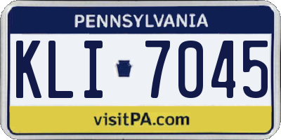 PA license plate KLI7045