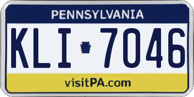 PA license plate KLI7046