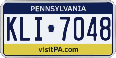 PA license plate KLI7048