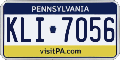 PA license plate KLI7056