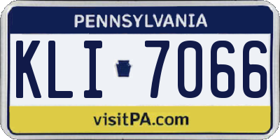 PA license plate KLI7066
