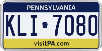 PA license plate KLI7080