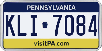 PA license plate KLI7084