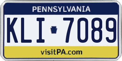 PA license plate KLI7089