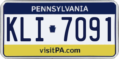 PA license plate KLI7091