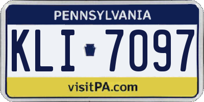 PA license plate KLI7097