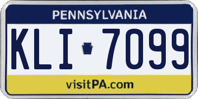 PA license plate KLI7099