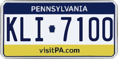 PA license plate KLI7100