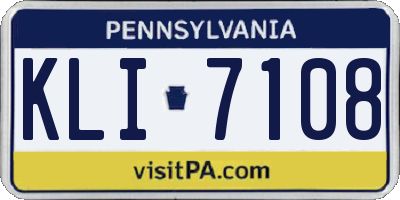 PA license plate KLI7108
