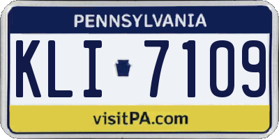 PA license plate KLI7109