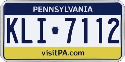 PA license plate KLI7112
