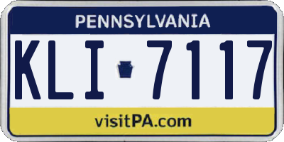 PA license plate KLI7117