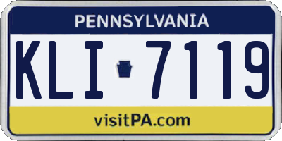 PA license plate KLI7119