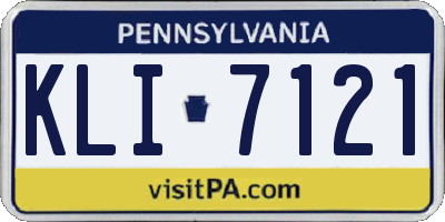 PA license plate KLI7121