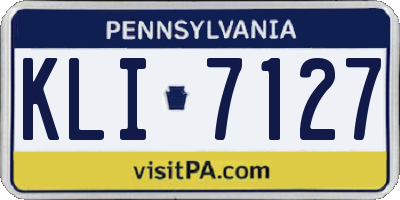 PA license plate KLI7127