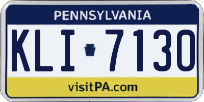 PA license plate KLI7130