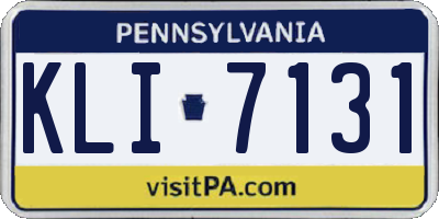 PA license plate KLI7131