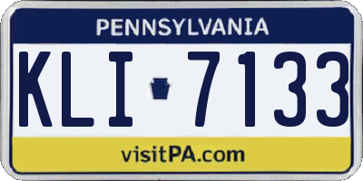 PA license plate KLI7133