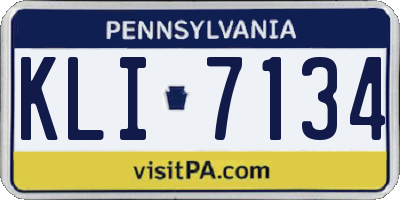 PA license plate KLI7134