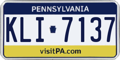PA license plate KLI7137