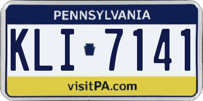 PA license plate KLI7141