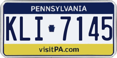 PA license plate KLI7145