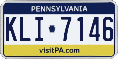 PA license plate KLI7146