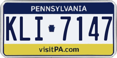 PA license plate KLI7147