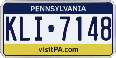 PA license plate KLI7148
