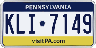 PA license plate KLI7149