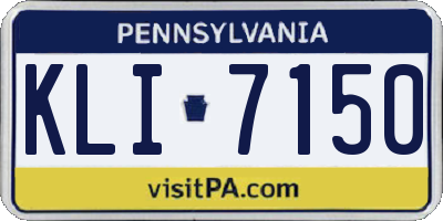 PA license plate KLI7150