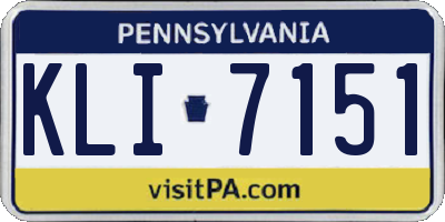 PA license plate KLI7151