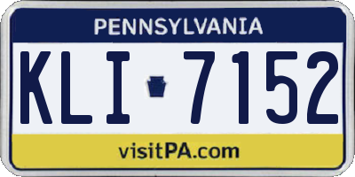 PA license plate KLI7152
