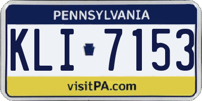 PA license plate KLI7153
