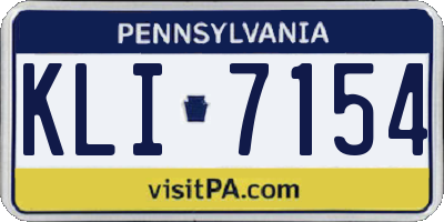 PA license plate KLI7154