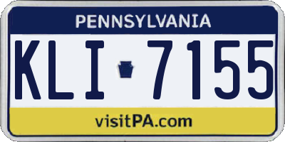 PA license plate KLI7155