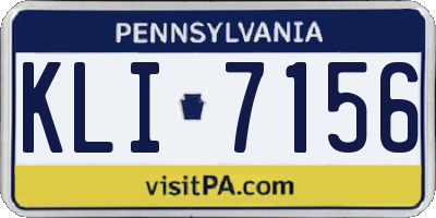 PA license plate KLI7156