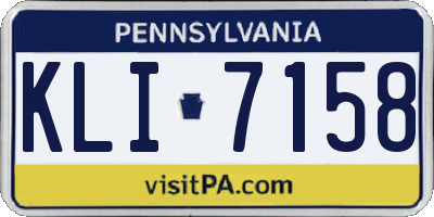 PA license plate KLI7158