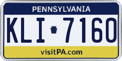 PA license plate KLI7160