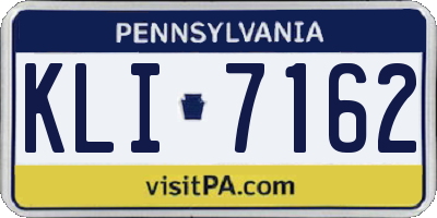 PA license plate KLI7162