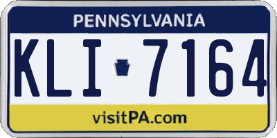 PA license plate KLI7164
