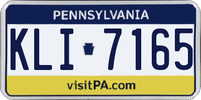 PA license plate KLI7165