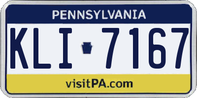 PA license plate KLI7167